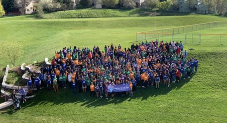 Student body gathered for a group photo for Better World Day